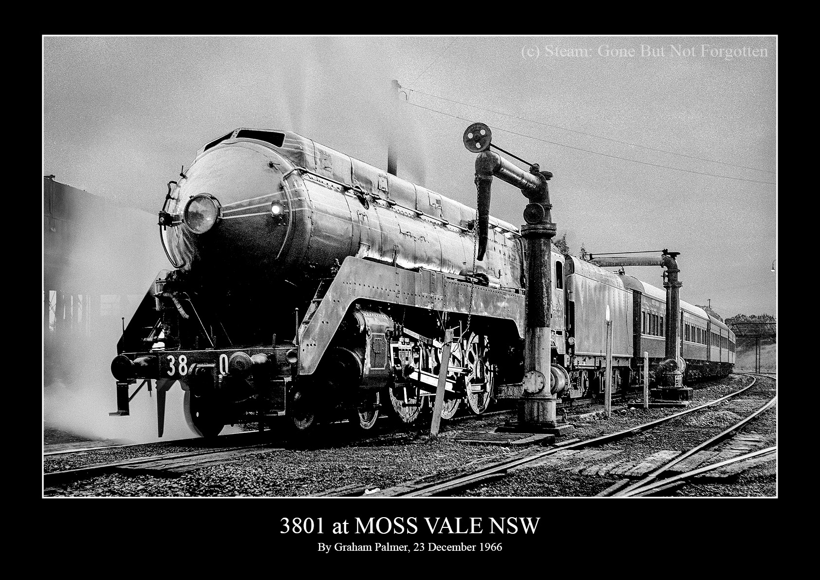 3801 at Moss Vale, NSW, 23 December 1966 — black border.